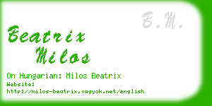 beatrix milos business card